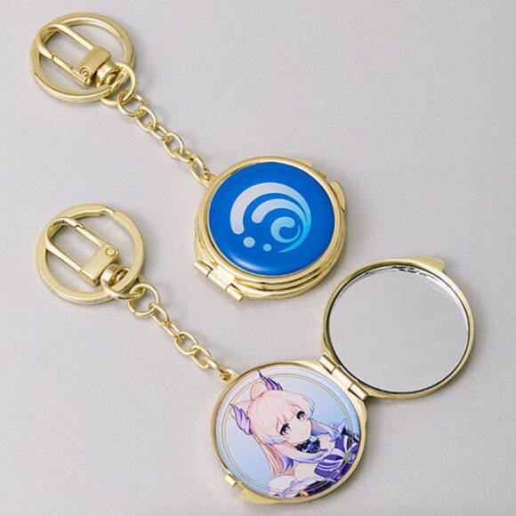 Sangonomiya Kokomi Genshin Impact x LINE FRIENDS METAL MIRROR KEYRING NEW - Picture 1 of 3